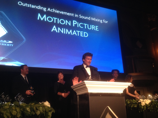 Disney Mixer, David Fluhr accepting CAS Award for Frozen